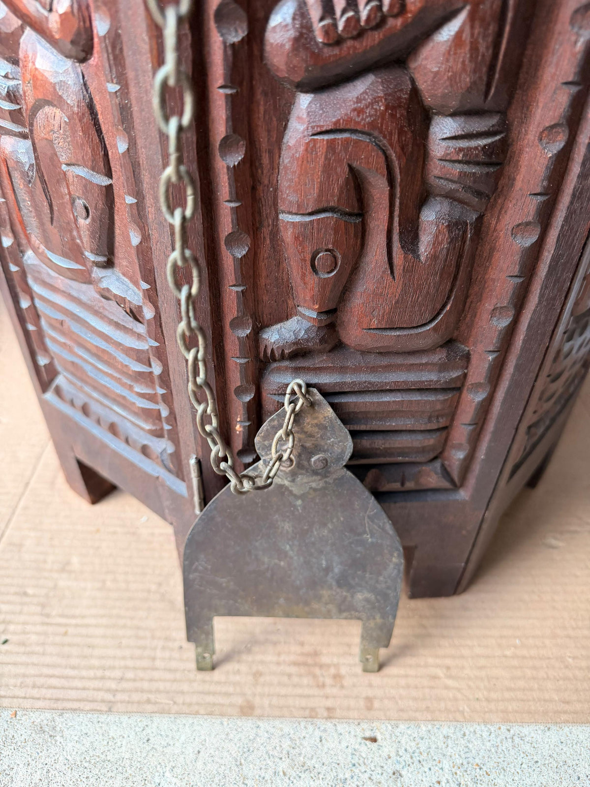 Vintage Brass Hanging Plate Chain Pendant Escutcheon Architectural Hardware