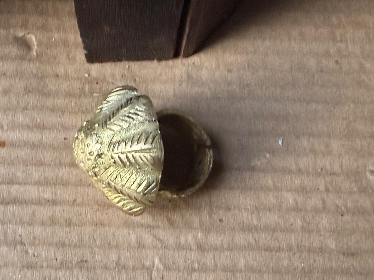 Vintage Akan Ashanti Lost Wax Cast Brass Lobed Seed Pod Ring West Africa