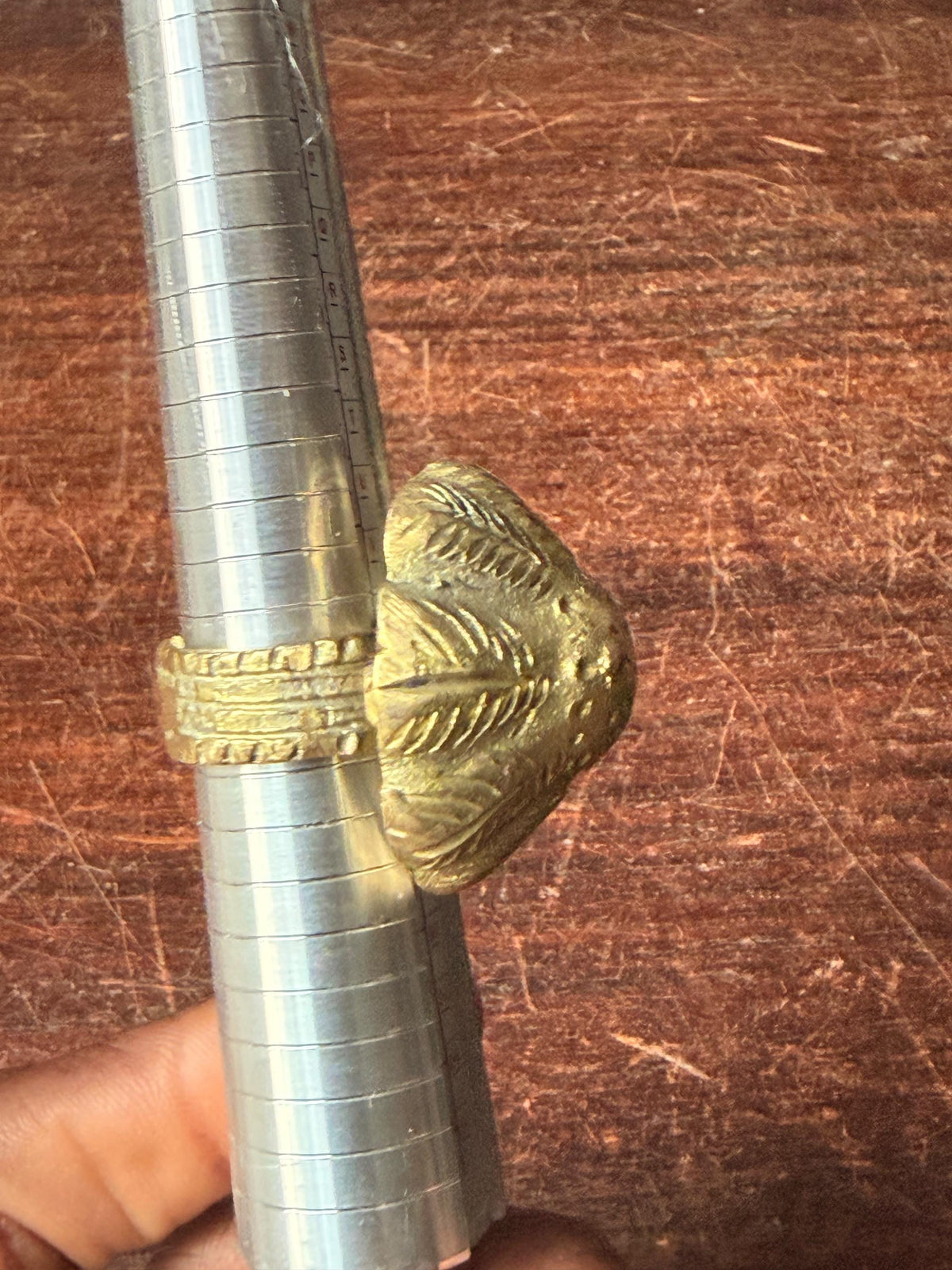 Vintage Akan Ashanti Lost Wax Cast Brass Lobed Seed Pod Ring West Africa