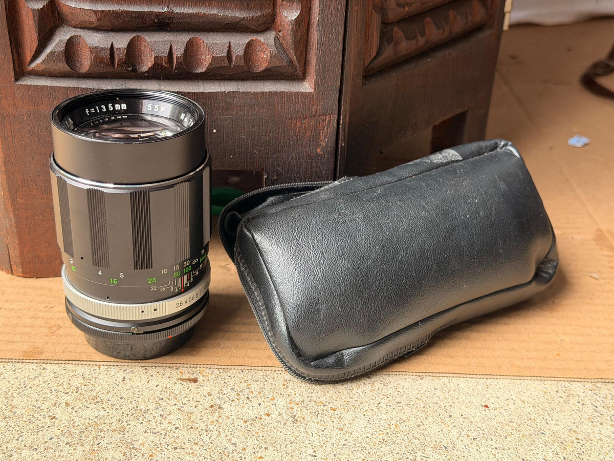 Vintage Soligor 135mm f/2.8 Telephoto Lens Canon FL Mount Japan 4.2x2.5"