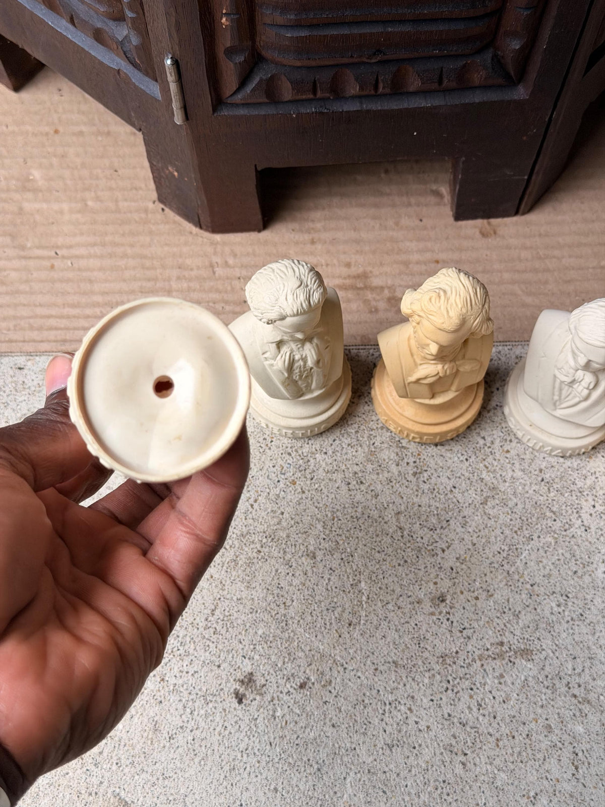 Vintage Halbe Plastic Classical Composer Busts Set Bach Beethoven Haydn 4"