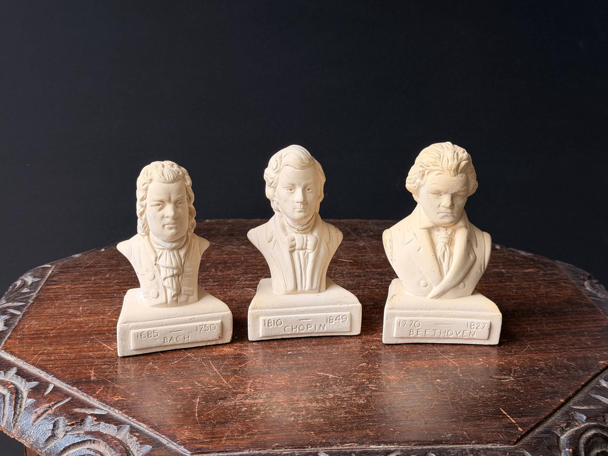 Vintage Willis Music Co Composer Busts Set Bach Chopin Beethoven 5"