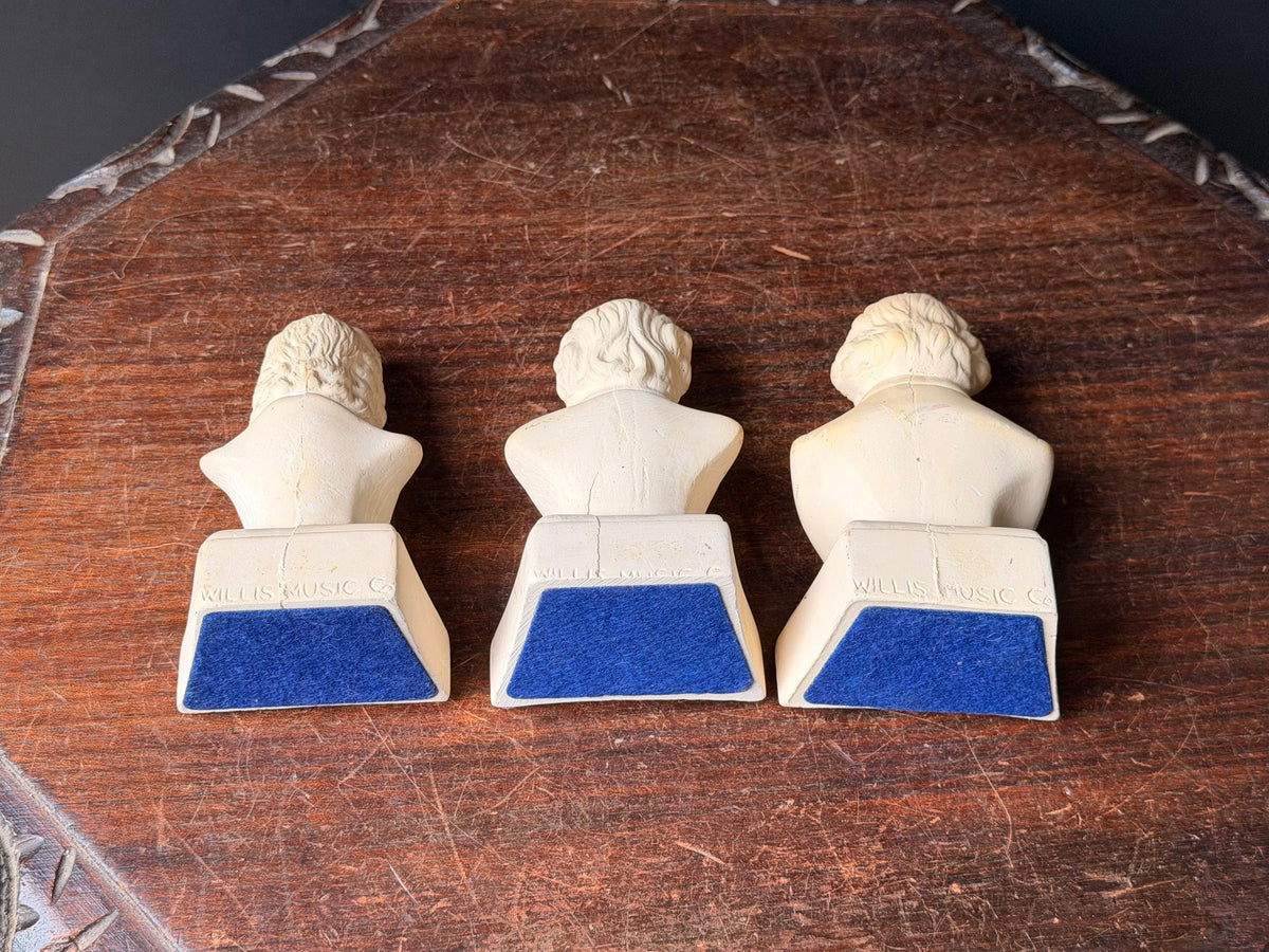 Vintage Willis Music Co Composer Busts Set Bach Chopin Beethoven 5"
