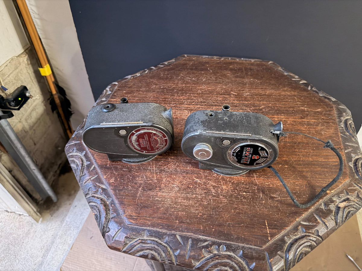 Vintage Bell & Howell Filmo Double Run Eight 8mm Movie Camera Pair Mid-Century