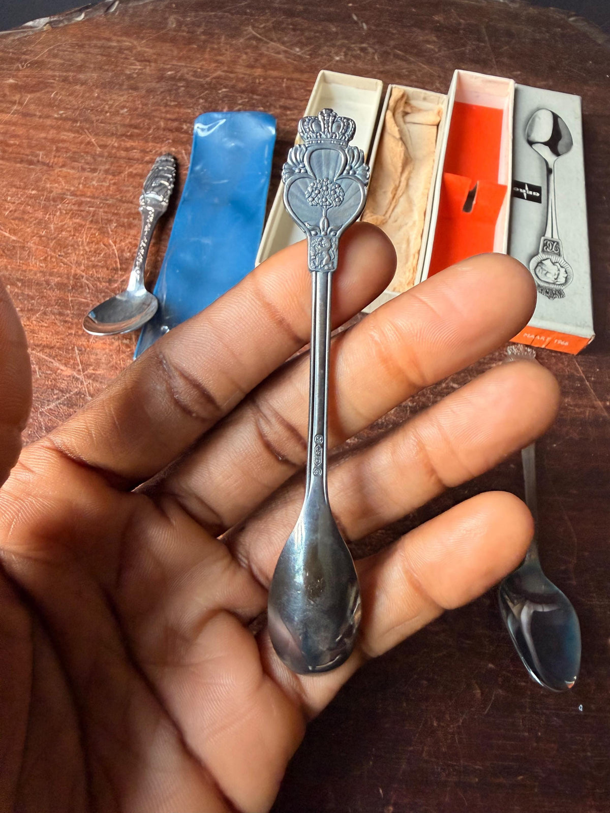Vintage Silverplate Souvenir Spoons Eik Norway Ship Dutch Royal 1966 Lot 3