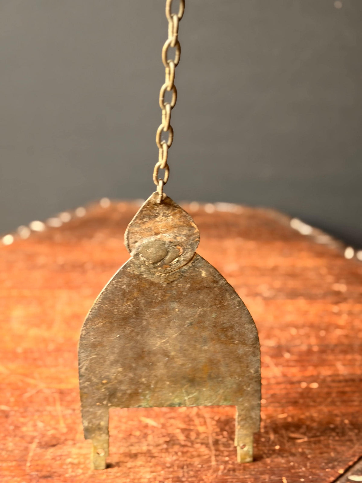 Vintage Brass Hanging Plate Chain Pendant Escutcheon Architectural Hardware