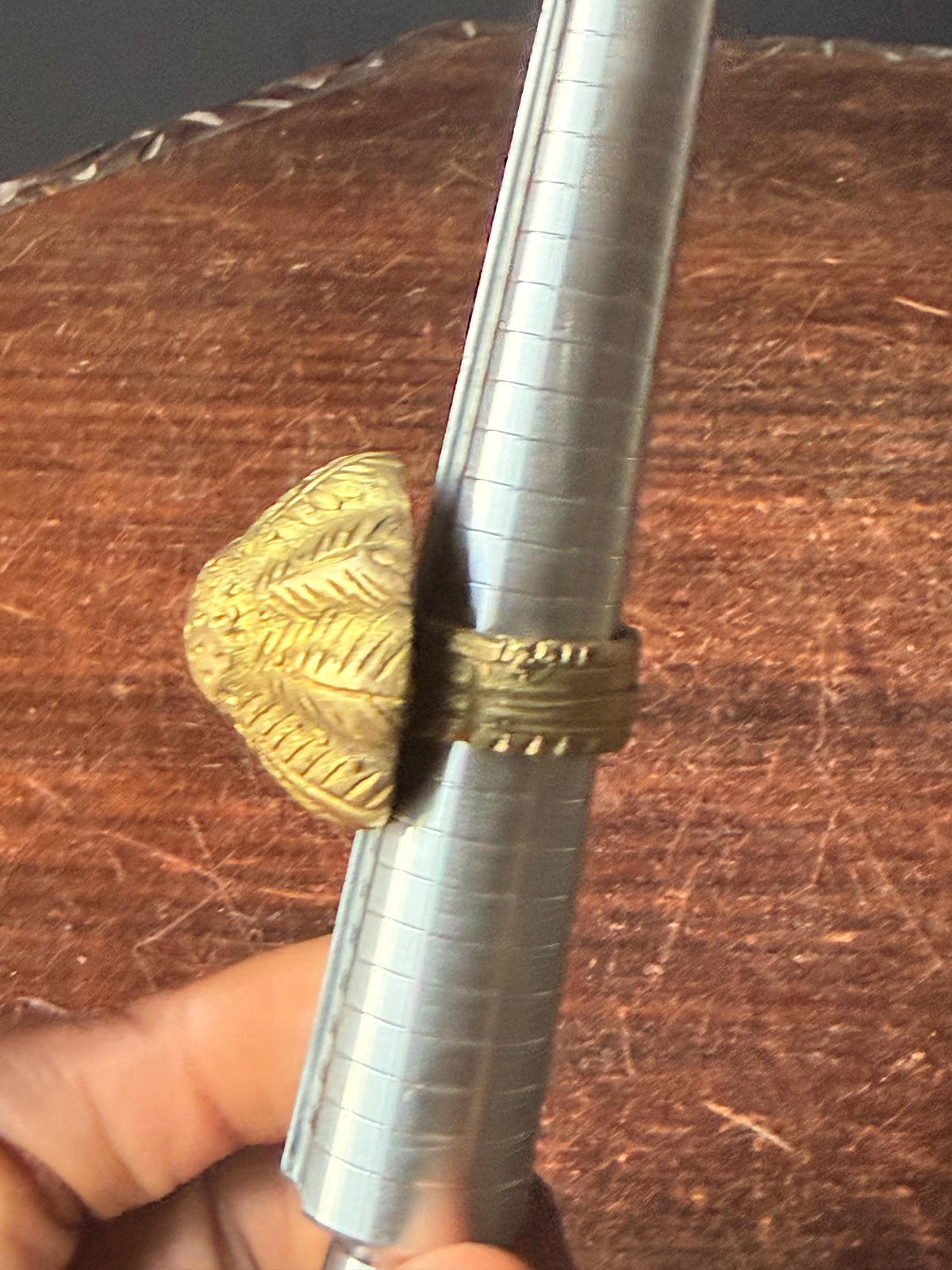 Vintage Akan Ashanti Lost Wax Cast Brass Lobed Seed Pod Ring West Africa