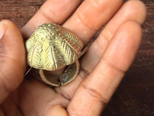 Vintage Akan Ashanti Lost Wax Cast Brass Lobed Seed Pod Ring West Africa