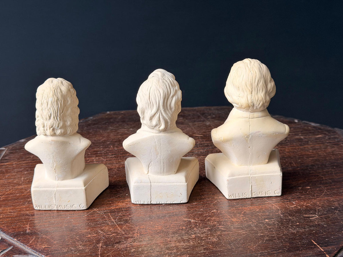 Vintage Willis Music Co Composer Busts Set Bach Chopin Beethoven 5"