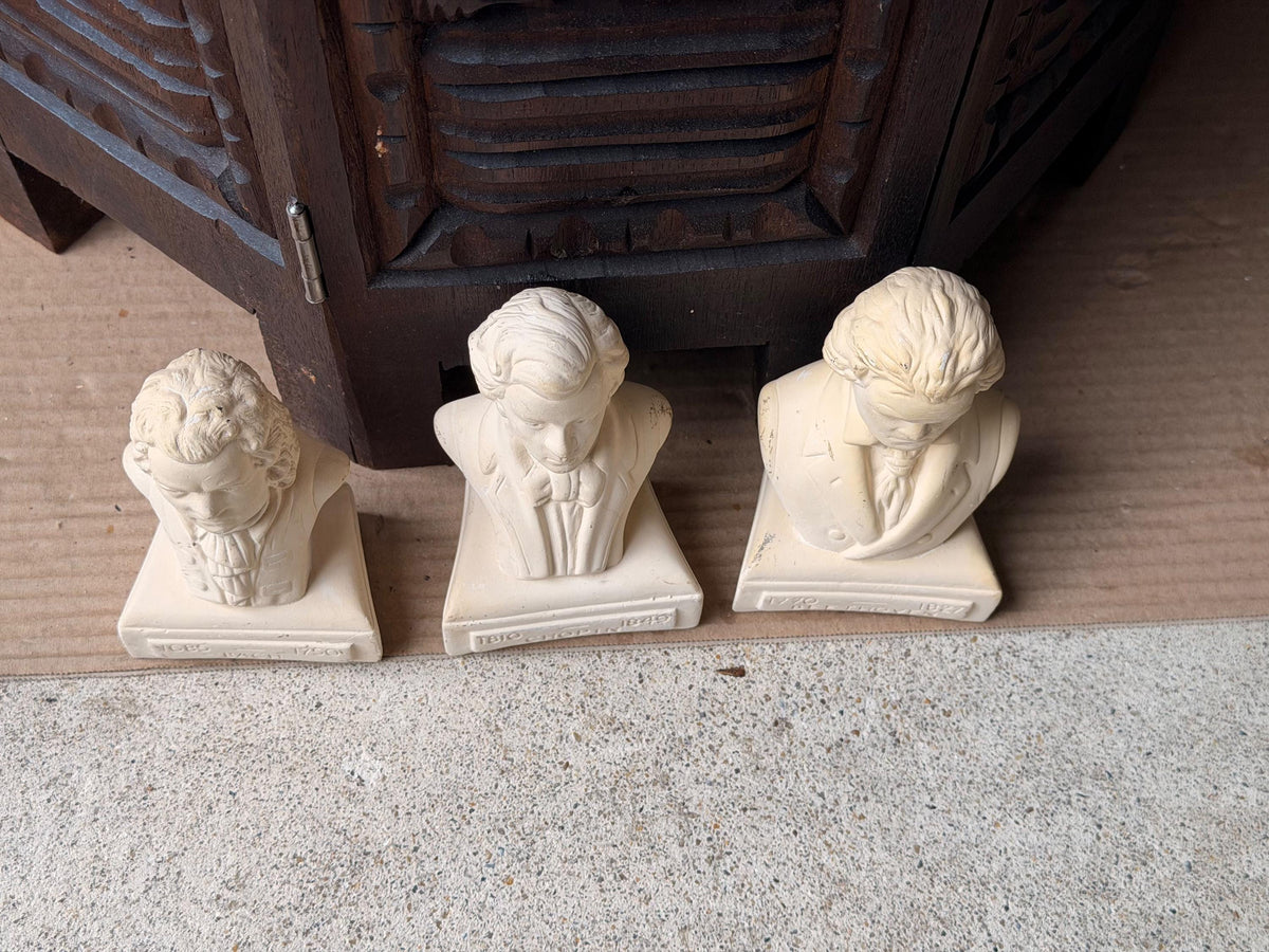 Vintage Willis Music Co Composer Busts Set Bach Chopin Beethoven 5"