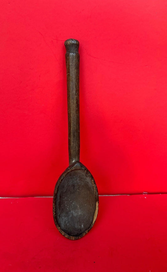 Vintage Kongo Ceremonial Spoon Ladle Hand Carved Wood DR Congo African 13.5"