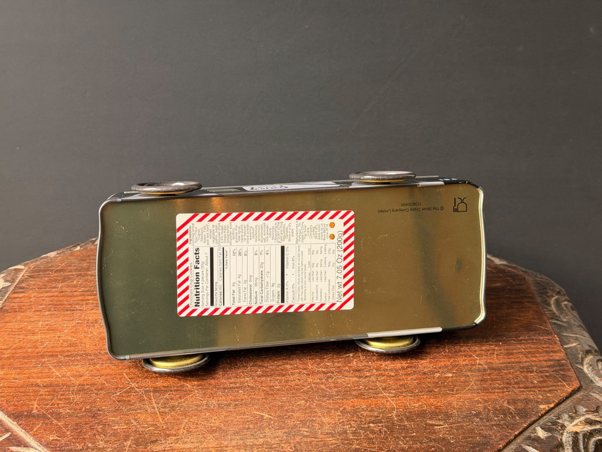 Silver Crane Police Car Cookie Tin Retro 1950s Cruiser Novelty Tin Box 10.5"